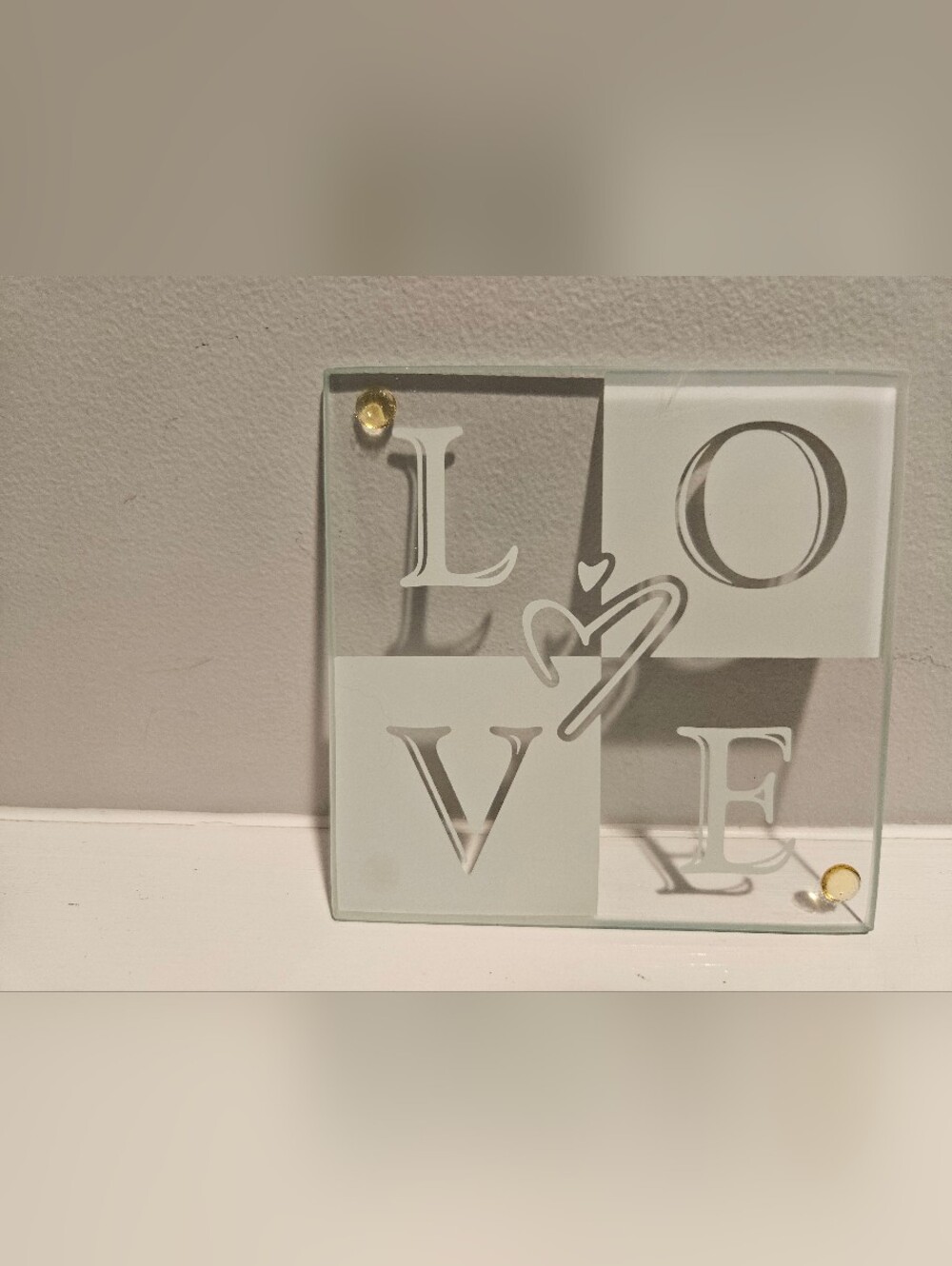 Etched Glass LOVE Wall Art - Clear